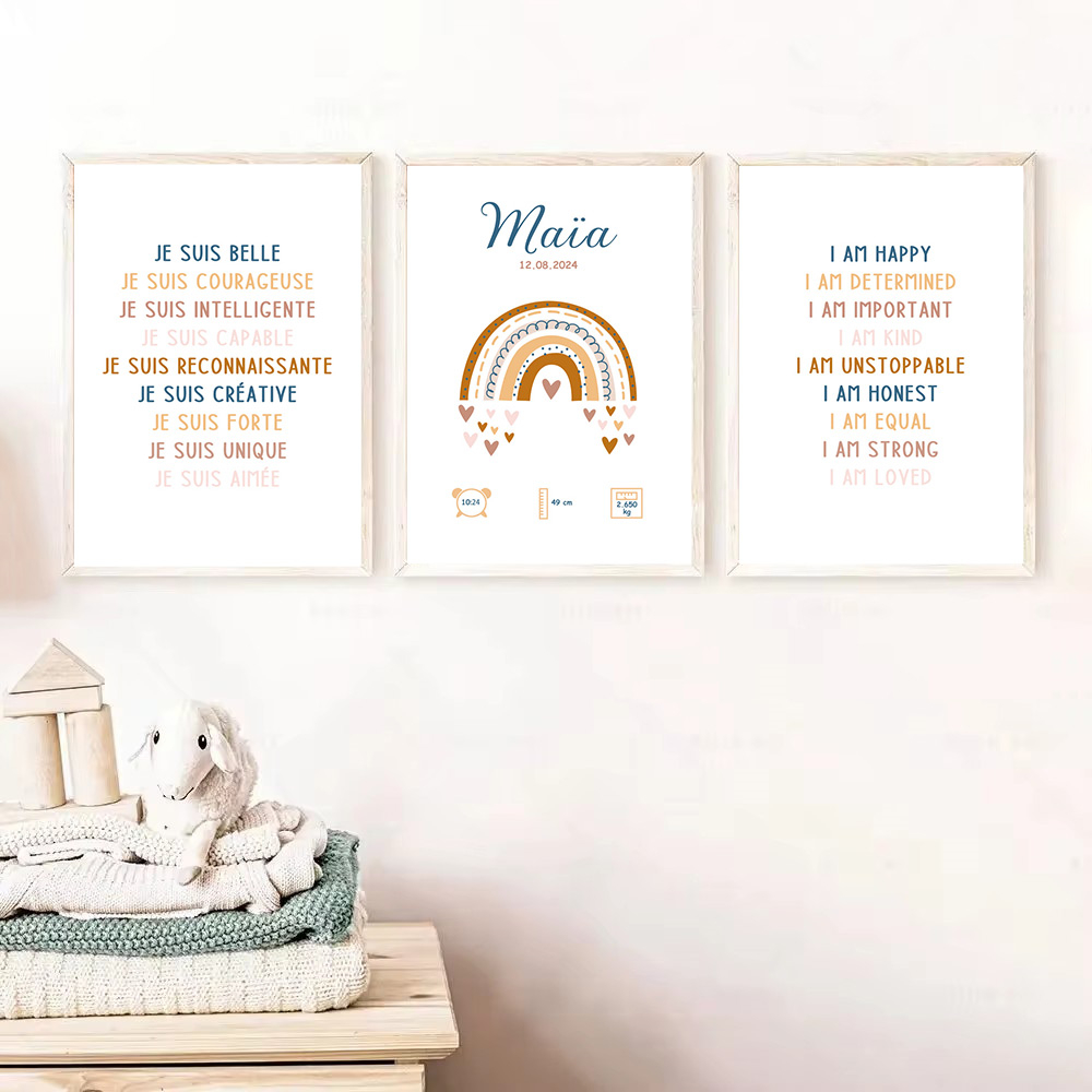 Kids Education Name - Póster de nacimiento con nombre de