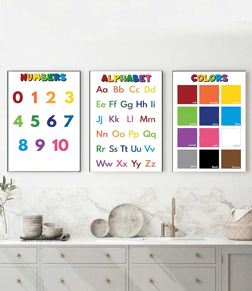 Kids Education Name - 1 póster educativo sin marco para