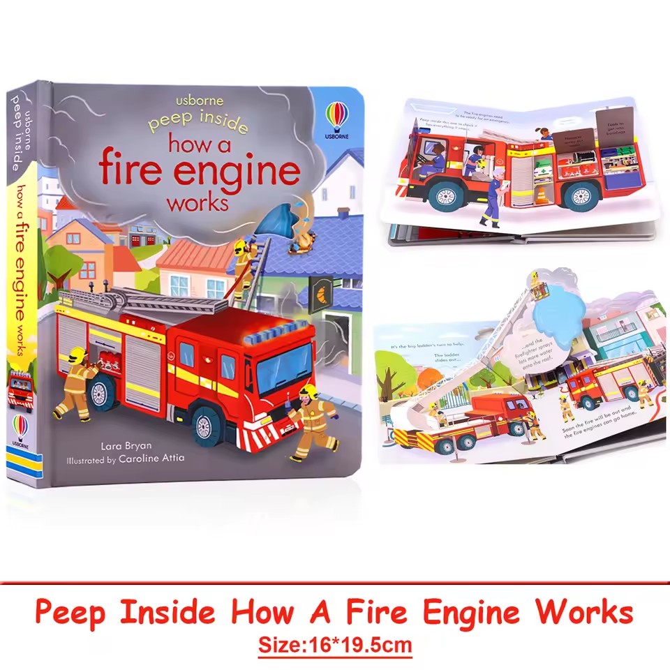 Usborne Peep Inside How A Fire - Kid Educational reseña y precio