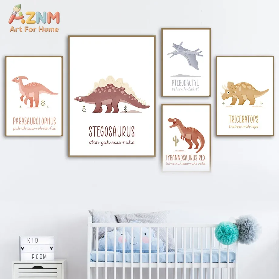 AZNM Lindos Cuadros de Dinosau - Kids No Education reseña y precio