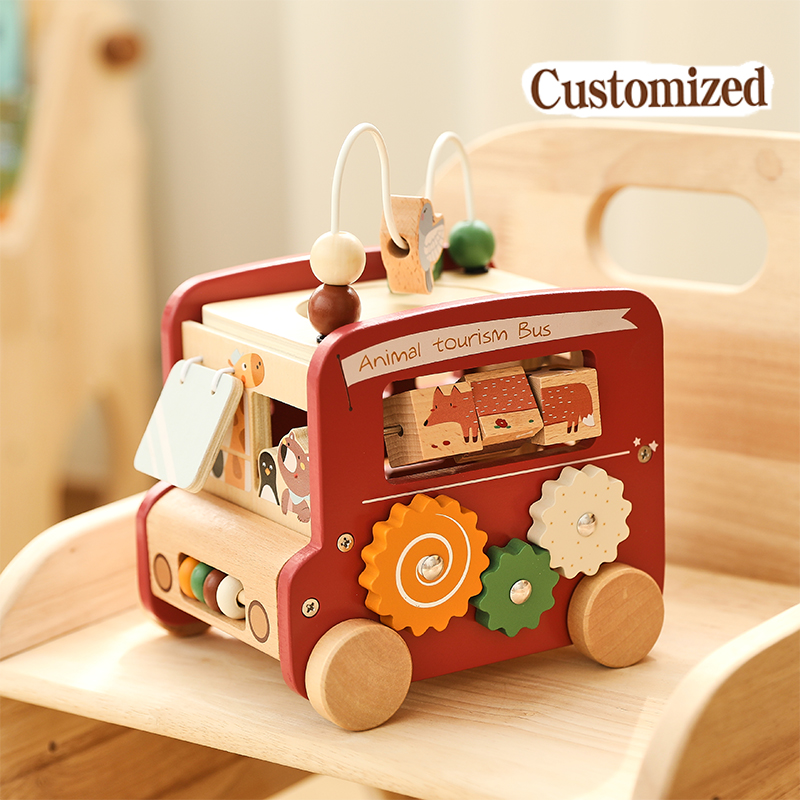Autobús de madera de juguete c - Kids Education Name reseña y precio