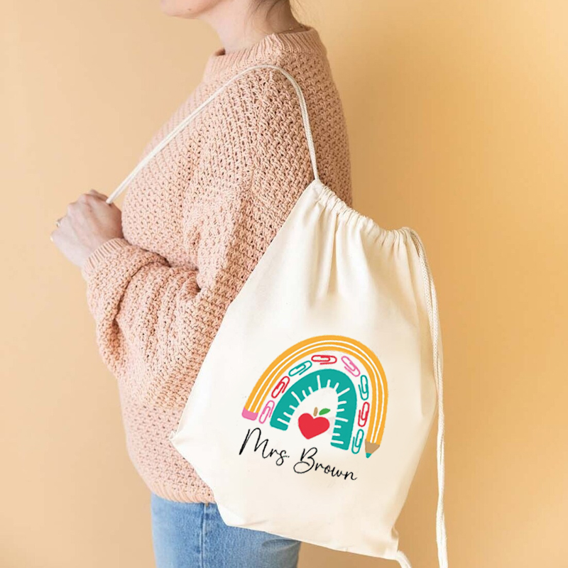 Mochila escolar de lona con no - Kids Education Name reseña y precio
