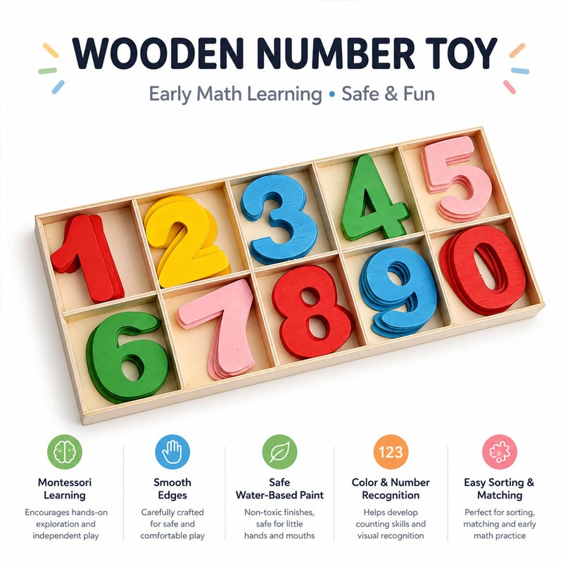 Juego de Números de Madera, Dí - Kids Education Name reseña y precio
