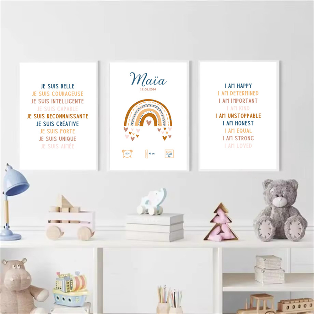 Póster de nacimiento con nombr - Kids Education Name reseña y precio