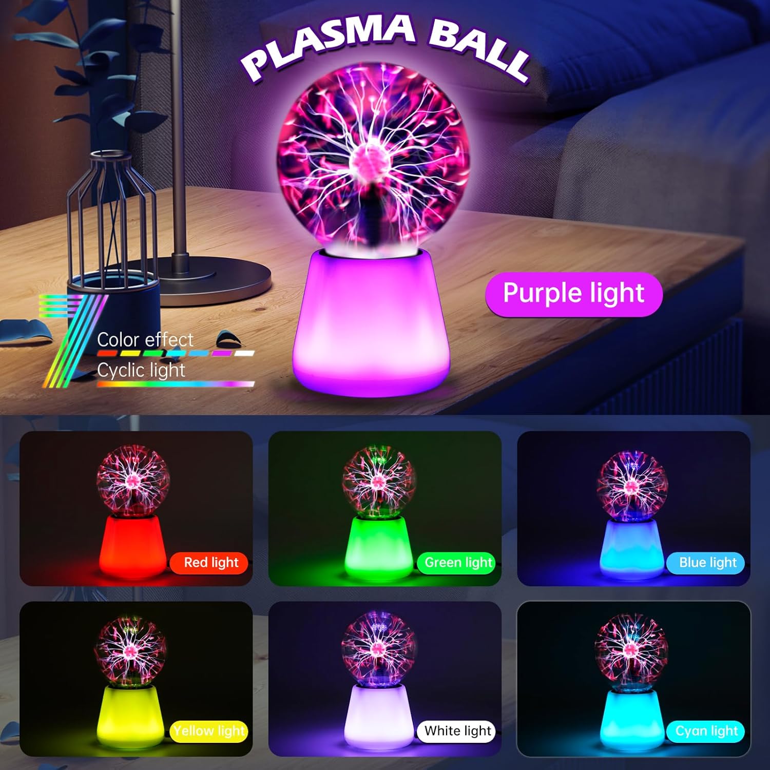 Lámpara de bola de Plasma, glo - Globe Interactive Light reseña y precio